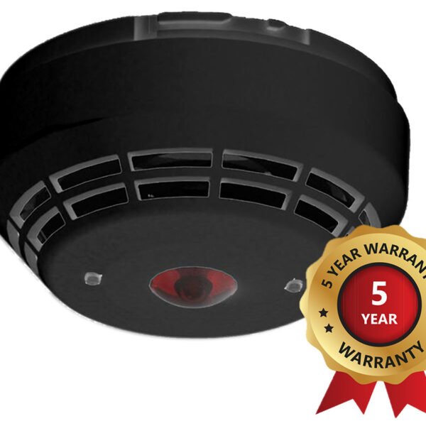 Detector óptico térmico dual direccionable inteligente serie Excellence con aislador, sirena y flash VAD, negro