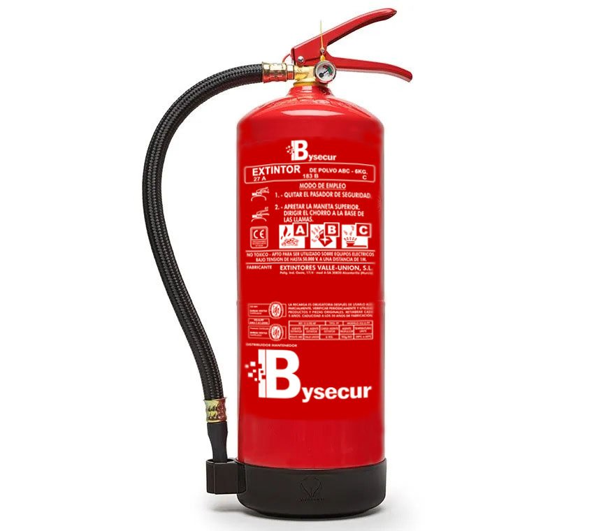 image-1583.jpeg Extintor de Polvo Químico ABC 6Kg con base de plástico - Imagen 1