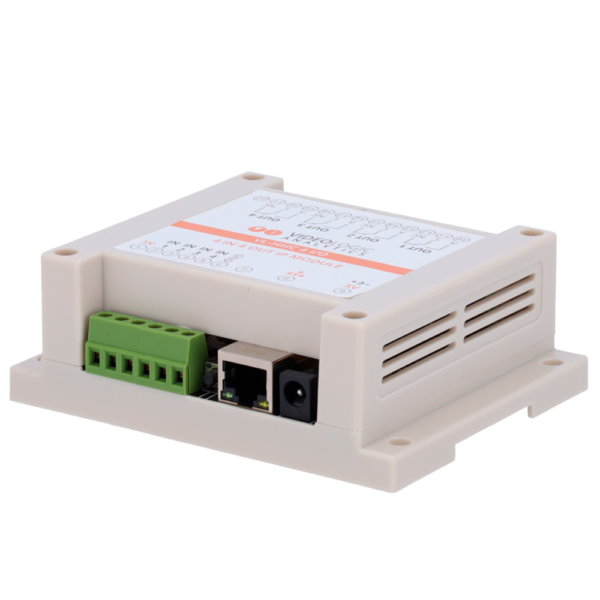 MÃ³dulo de relÃ©s IP Videologic  4 entradas digitales + 4 salidas RelÃ©. Incluye alimentador 5V