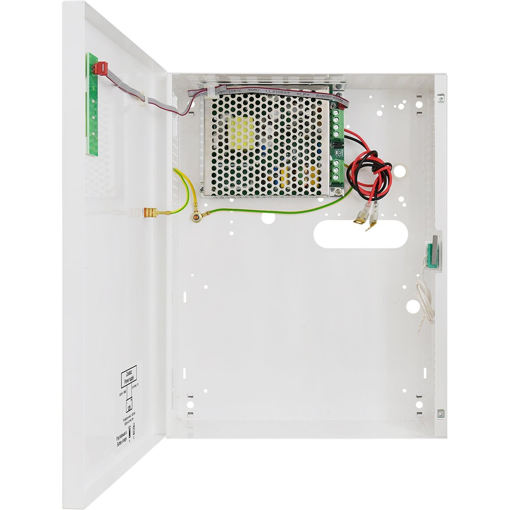Fuente de alimentación 12V - 5A con caja y espacio para batería respaldo 7Ah (no incluida)