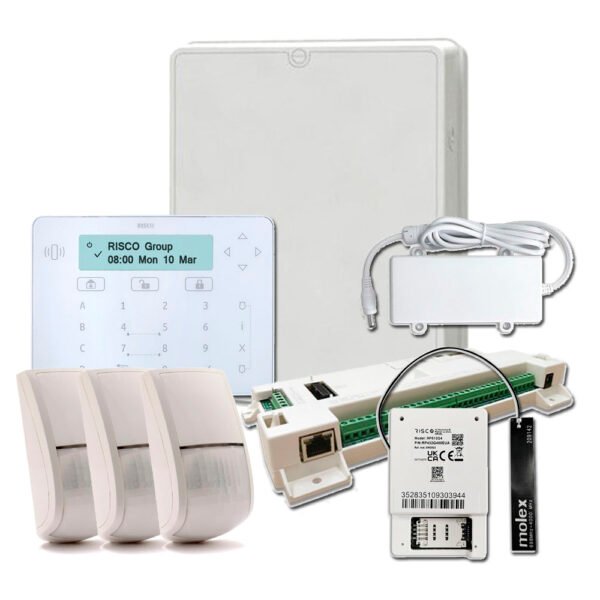 Kit LightSYS de Adecuación a Grado 3 Placa + Teclado táctil + Módulo GSM 2G + 3 Detectores + Fuente + Caja RISCO