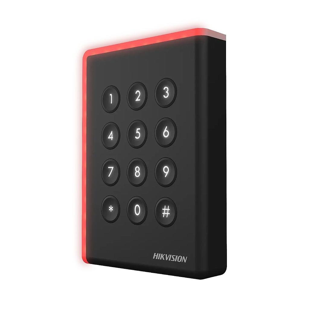 Lector de acceso por tarjeta EM card y Código Pin Teclado IP65 Wiegand Hikvision