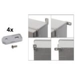 Caja de ABS 400x300x200, impermeable con bisagras plásticas de cierre y placa base - Imagen 3