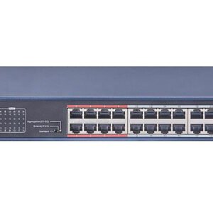 Switch Hikvision 24 puertos PoE 10/100M RJ45, 2 puertos Gigabit RJ45, 2 puertos Gigabit SFP, 370W