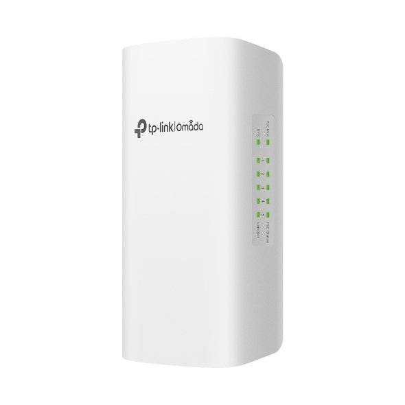Switch Omada inteligente 5 puertos Gigabit, 1 PoE++ In y 4 PoE+ Out para exterior