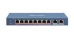 Switch PoE 100Mbps 8 puertos 7P PoE 300m + 1P Hi-PoE 2P RJ45 Gigabit No gestionable Hikvision - Imagen 2