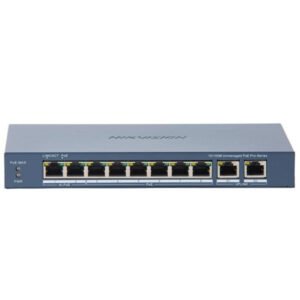 Switch POE Hikvision de 8 puertos no gestionable L2 POE 100Mbps 7P PoE 300m + 1P Hi-PoE 2P RJ45 Gigabit