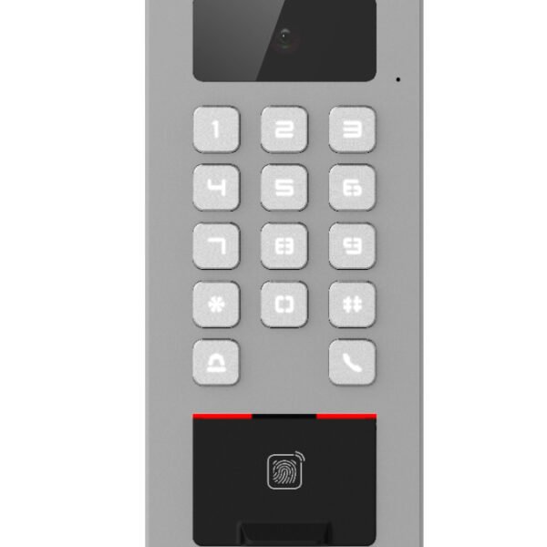 Terminal 2en1 Autónomo Exterior Hik-Connect Cámara 2MP Lector huella Acceso tarjeta/teclado y Videoportero Hikvision