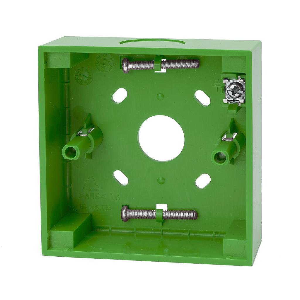 Caja trasera - Zócalo base para montaje de pulsador manual inteligente. Verde