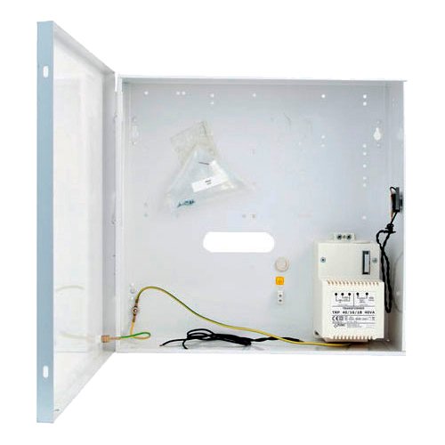 Caja grande para centrales de alarma con transformador