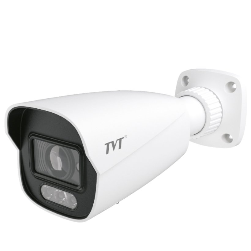 Cámara Bullet IP 4MP 2.8~12 mm Iluminación Dual Luz Blanca IR40 E/S Audio y Alarma MIC Altavoz IP67 Full Color 24/7