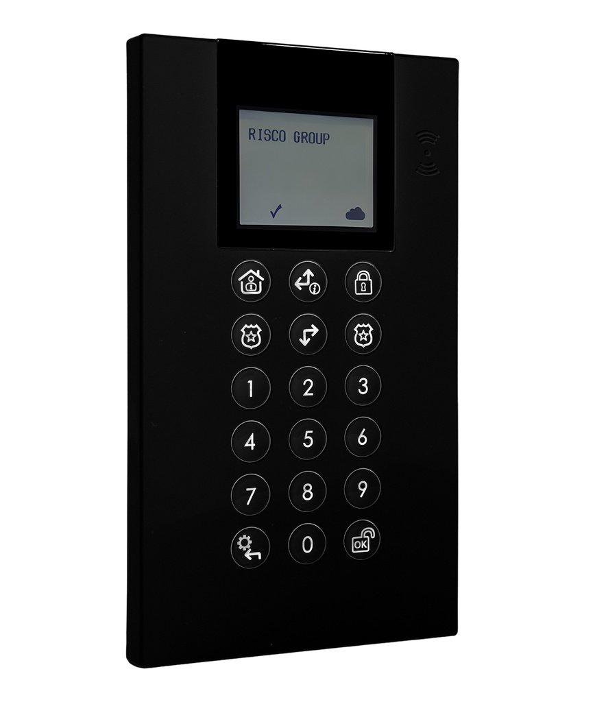 Teclado Panda inalámbrico bidireccional de Grado 2 para LightSYS+/Air con lector de proximidad 13,56MHz para sistemas 868MHz, color negro