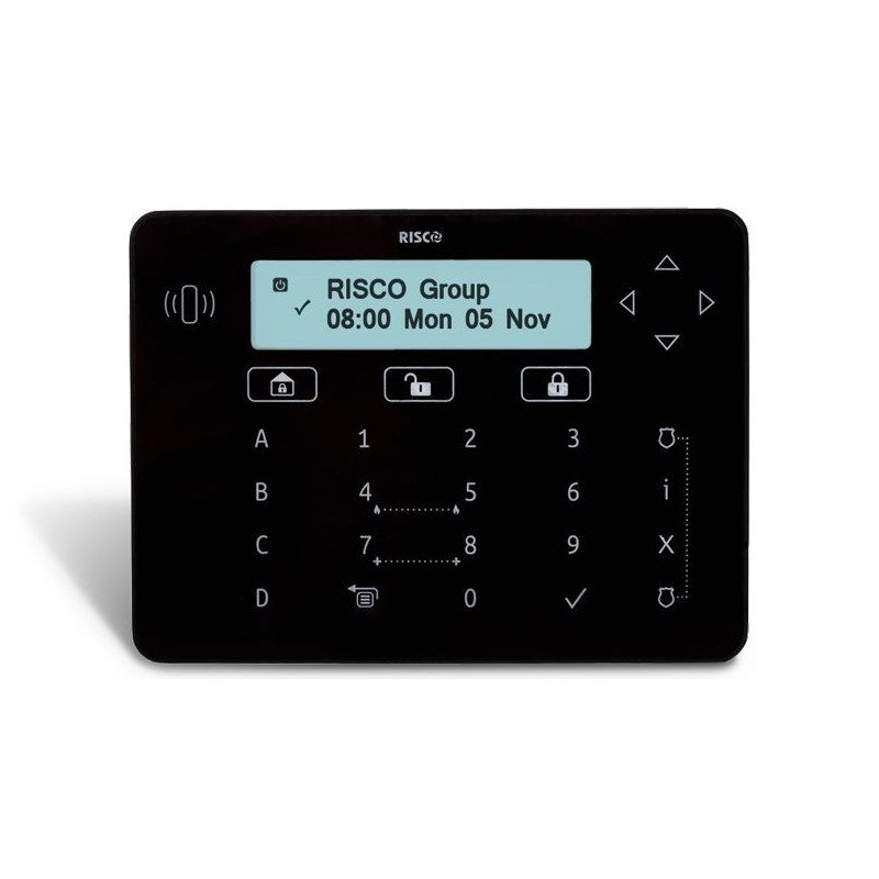 Teclado táctil Elegant Negro con Lector de Proximidad de Grado 3, para  LightSYS+(no incluye tags de proximidad)
