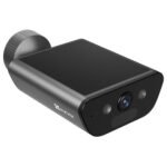 Cámara Bullet IP Exterior 4K Smart Home con batería y panel solar Wifi color Negro