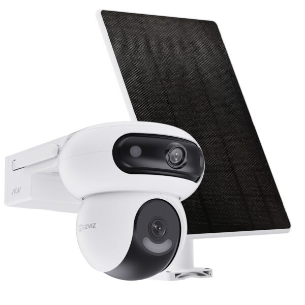 Cámara Wi-Fi de Doble Lente con Grabación 24/7 + Panel Solar de 8W