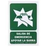 Cartel de Señalización Empujar barra para abrir puerta