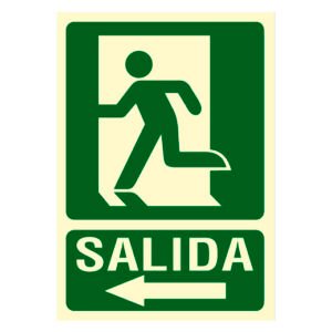 Cartel de Señalización Evacuación salida izquierda
