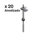 SUNFER S01-250-CL-A Tornillo de doble rosca fijación clip para madera u hormigón. Anodizado (20 PCS)