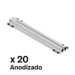 SUNFER S05-380-ZN-A Microraíl para chapa trapezoidal. Tornillería zincada. Anodizado (20 PCS)