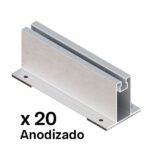 SUNFER S07-ZN-A Fijación coplanar microraíl, anclaje a chapa sándwich. Tornillería zincada. Anodizado (20 PCS)