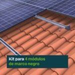 NOVOTEGRA KIT 4 módulos cubierta teja PARA MÓDULOS DE MARCO NEGRO