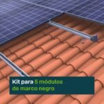 NOVOTEGRA KIT 5 módulos cubierta teja PARA MÓDULOS DE MARCO NEGRO