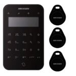 Hikvision – Teclado Táctil LCD Inalámbrico 868MHz Grado 2 + Lector Tags AX-PRO Negro