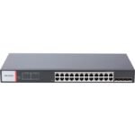 Switch industrial POE inteligente gestionable Gigabit de 24 puertos PoE RJ45, 4 x puertos de fibra óptica SFP