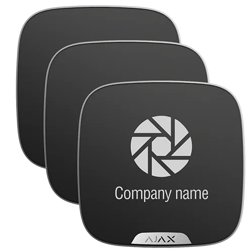 10XAJ-BRANDPLATES-B.webp Ajax Brandplate. Placa frontal personalizable para StreetSiren DoubleDeck. Color negro. Pack de 10ud - Imagen 1