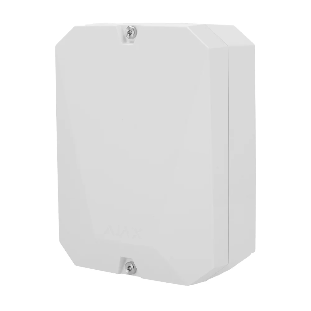 AJ-VHFBRIDGE-W.webp Módulo para conectar transmisores VHF terceros - Inalámbrico 868 MHz Jeweller - 8 salidas potenciales - Salidas de potencial alto/bajo - Transmite en impulso o biestable - Admite transmisor VHF con entradas de relé - Imagen 1
