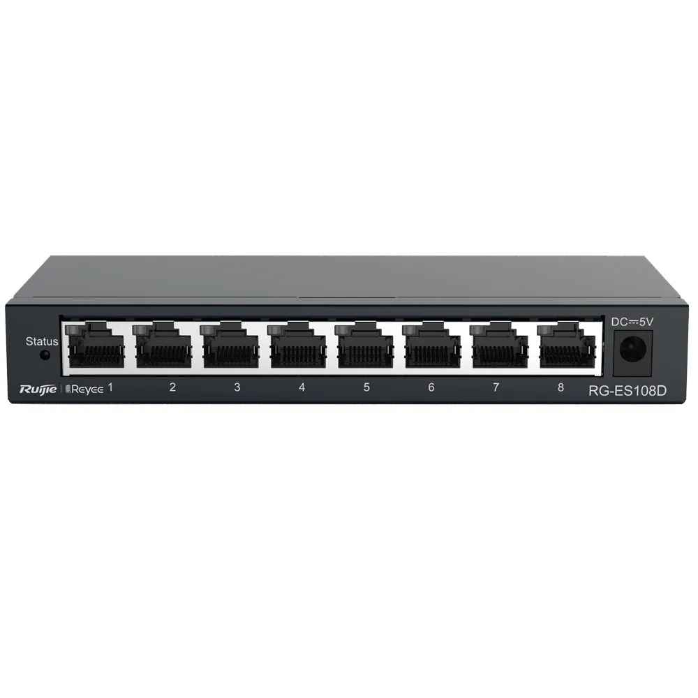 RG-ES108DN1.webp Reyee Switch Sobremesa - Carcasa Metal - 8 puertos RJ45 - Velocidad 100 Mbps - Imagen 1