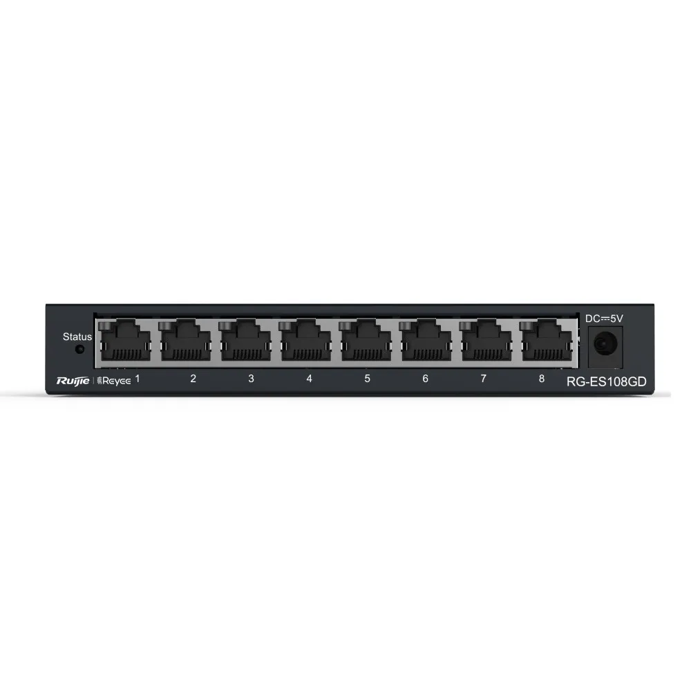 RG-ES108GDN1.webp Reyee Switch Sobremesa - Carcasa Metal - 8 puertos RJ45 - Velocidad 10/100/1000 Mbps - Imagen 1