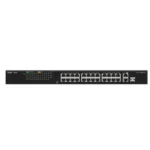 Reyee Switch PoE Enracable - 24 Puertos RJ45 + 1 Uplink RJ45 + 1 SFP Combo - 24 Puertos 10/100Mbps + 2 Puertos 10/100/1000Mbp - 24 Puertos PoE+ 802.3af/at | Potencia total 180W - Aislado de Puertos / Flow Control - Plug and Play