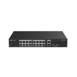 Reyee Switch PoE Cloud Gestionable - 16 PoE 802.3af/at + 2 SFP + 2 uplink RJ45 - 18 RJ45 10/100/1000Mbps + 2 SFP 10/100/1000 - 30W por puerto 802.3af/at / Máximo 130W - VLAN/Port Isolation/Loop Detection - Port Speed Limit