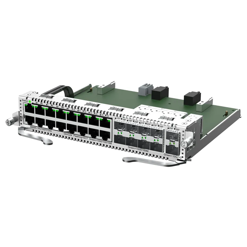 RG-M6000-16GT8SFP2XSN1.webp Reyee - Tarjeta de Interfaces para Switch modular - Compatible con RG-NBS6002 - 16 Puertos GE RJ45 + 8 SFP Gigabit + SFP+ 10Gbps - Tamaño 1 Slot - Imagen 1