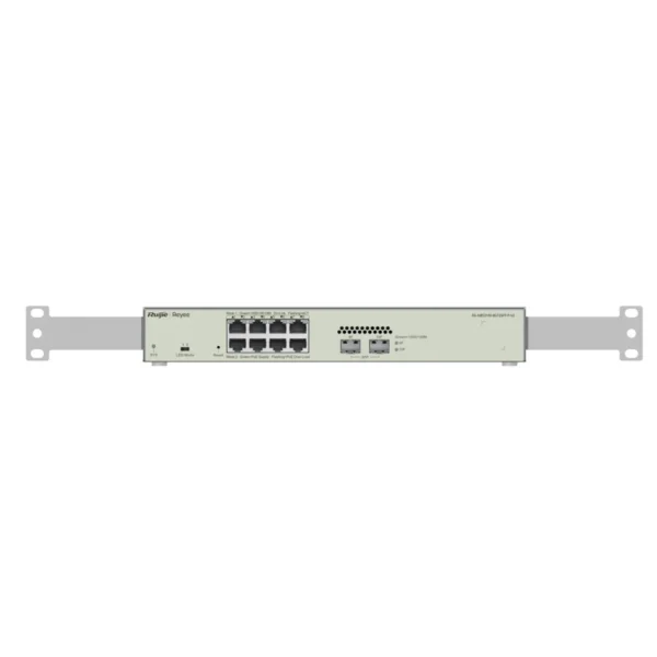 Reyee Switch PoE Cloud Capa 2 - 8 puertos PoE+ Gigabit+ 2 SFP Gigabit - PoE+ 30W / Máximo 125W - Enrackable