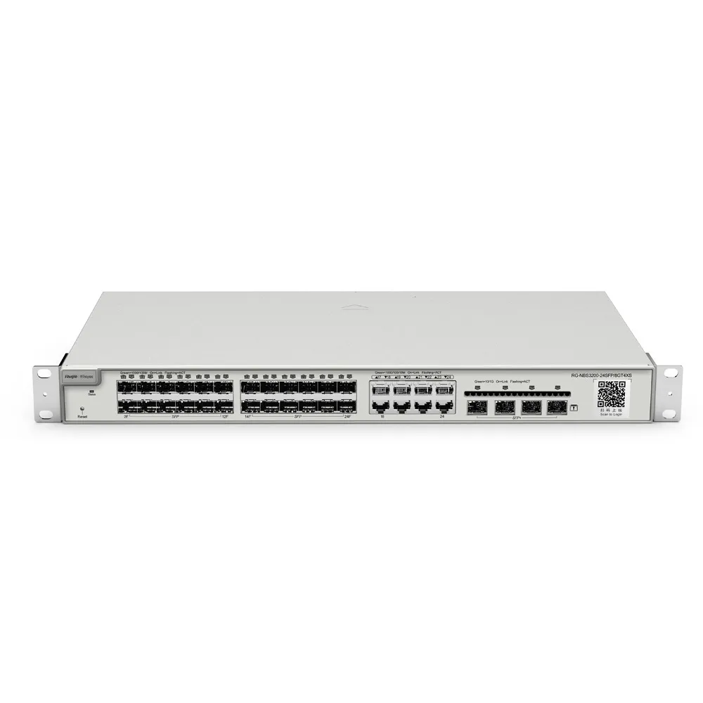 RG-NBS3200-24SFP_8GT4XSN1.webp Reyee Switch Cloud Gestionable L2 - 24 puertos SFP / 8 Combo RJ45 + 4 SFP+ 10G - Imagen 1