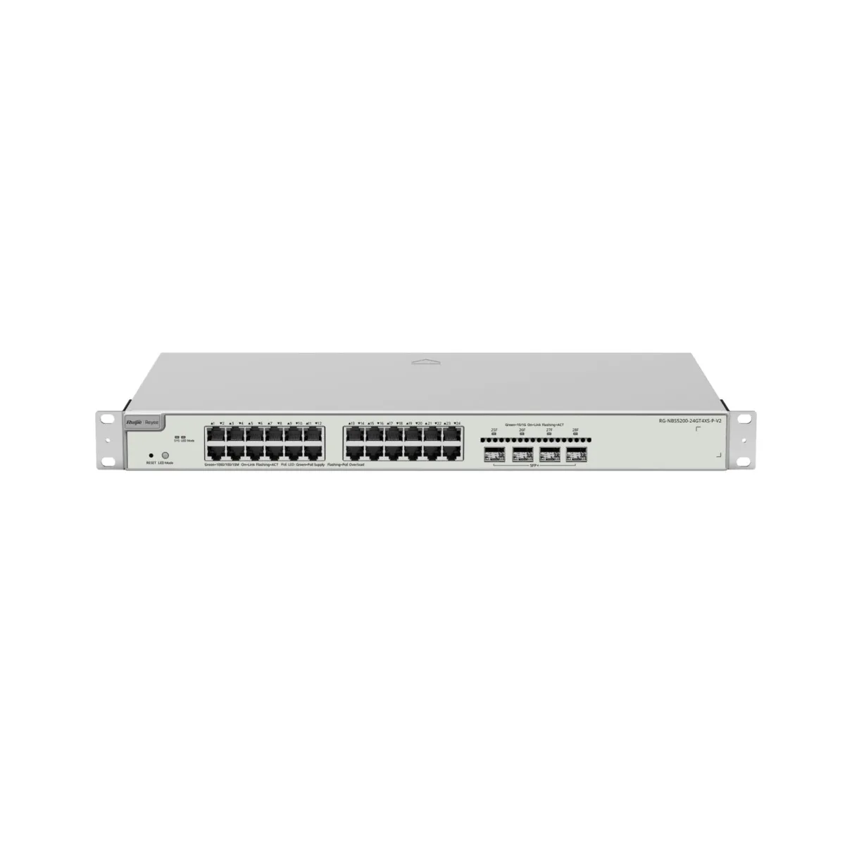 RG-NBS5200-24GT4XS-P-V2N1.webp Reyee Switch PoE Cloud Capa 3 - 24 puertos PoE+ RJ45 + 4 SFP+ - Máximo 370W - Imagen 1