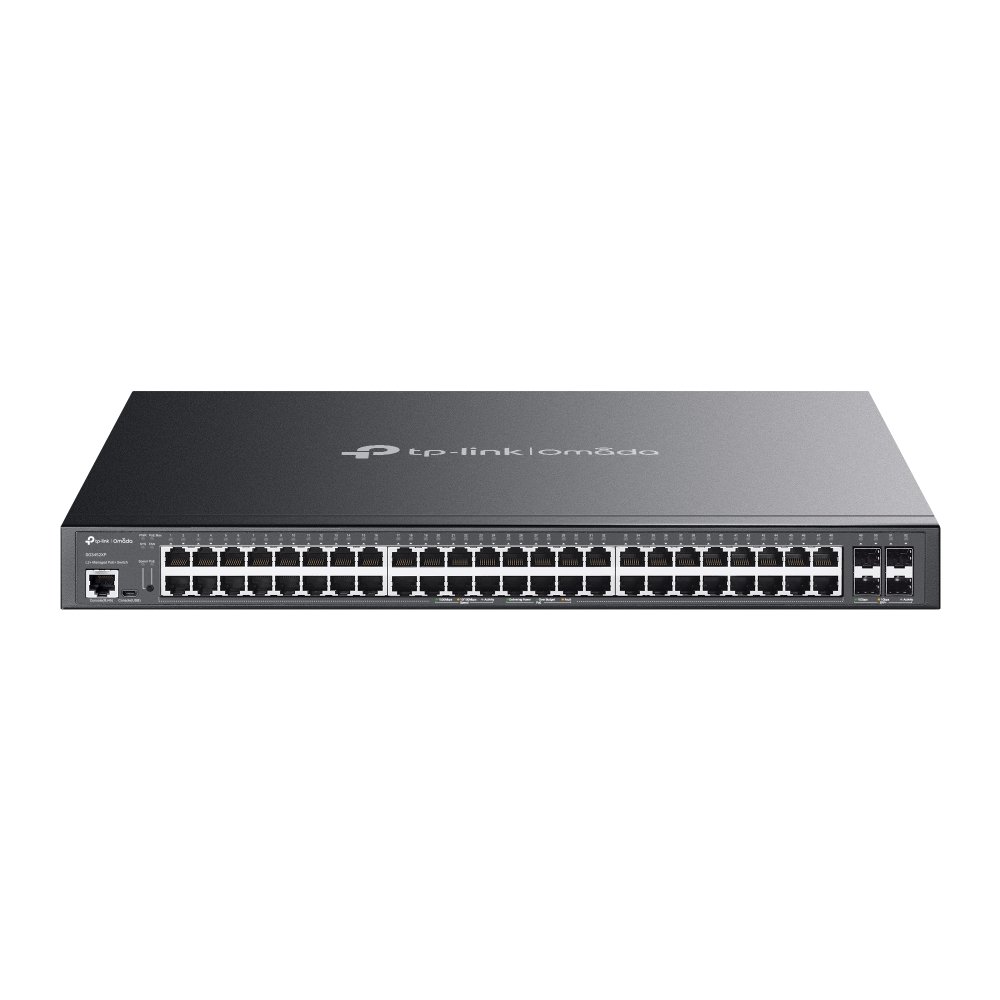 SG3452XP_UN_2.20_01_large_20240415212543l.jpg Switch Omada L2+ 48 puertos Gigabit y 4 SFP+ 10Gbps, con 48 PoE+ - Imagen 1